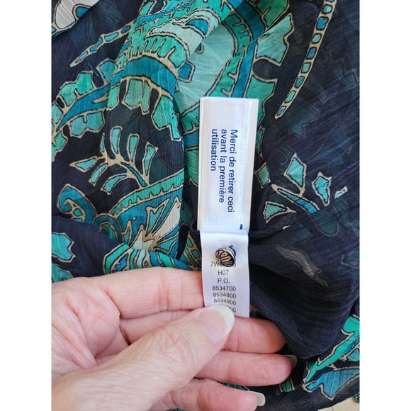 NWT Lucky Brand Sheer Boho Paisley Peasant Top, Size XS - Picture 8 of 12